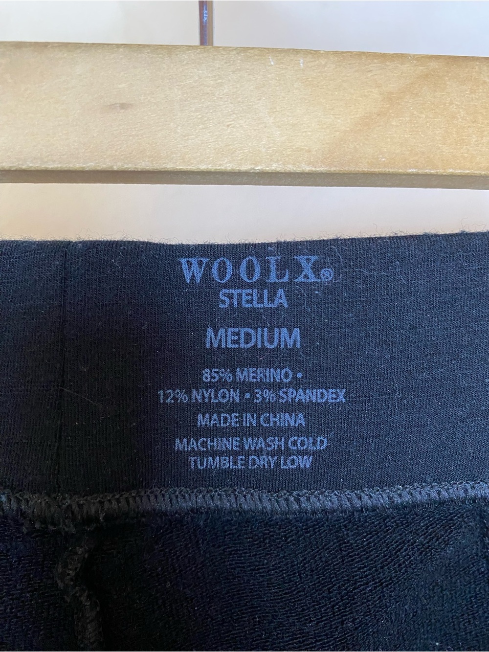 WOOLX Stella Merino Wool Base Layer Leggings Black Sz Medium - Picture 6 of 10